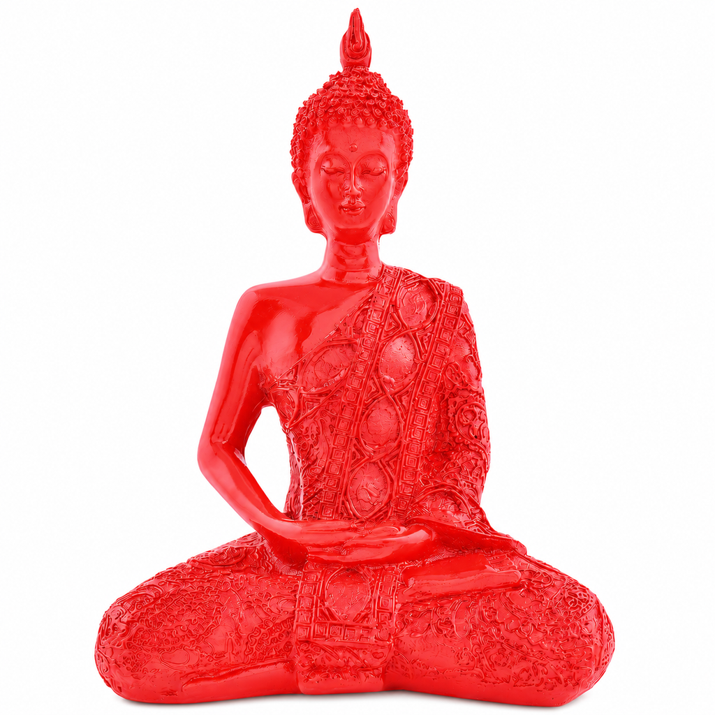 ZENJI Meditating Buddha Statue for Home Decor, Medium Decorative Showpiece for Living Room, Office Desk, Meditation Corner, Entryway Console, Shelf Display, Housewarming, Diwali, Pack of 1
