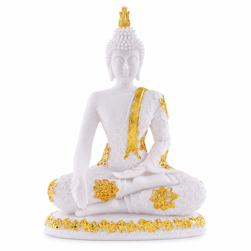 ZENJI Meditating Buddha Statue for Home Decor, Large Decorative Showpiece for Living Room, Office Desk, Meditation Corner, Entryway Console, Shelf Display, Housewarming, Diwali, Pack of 1