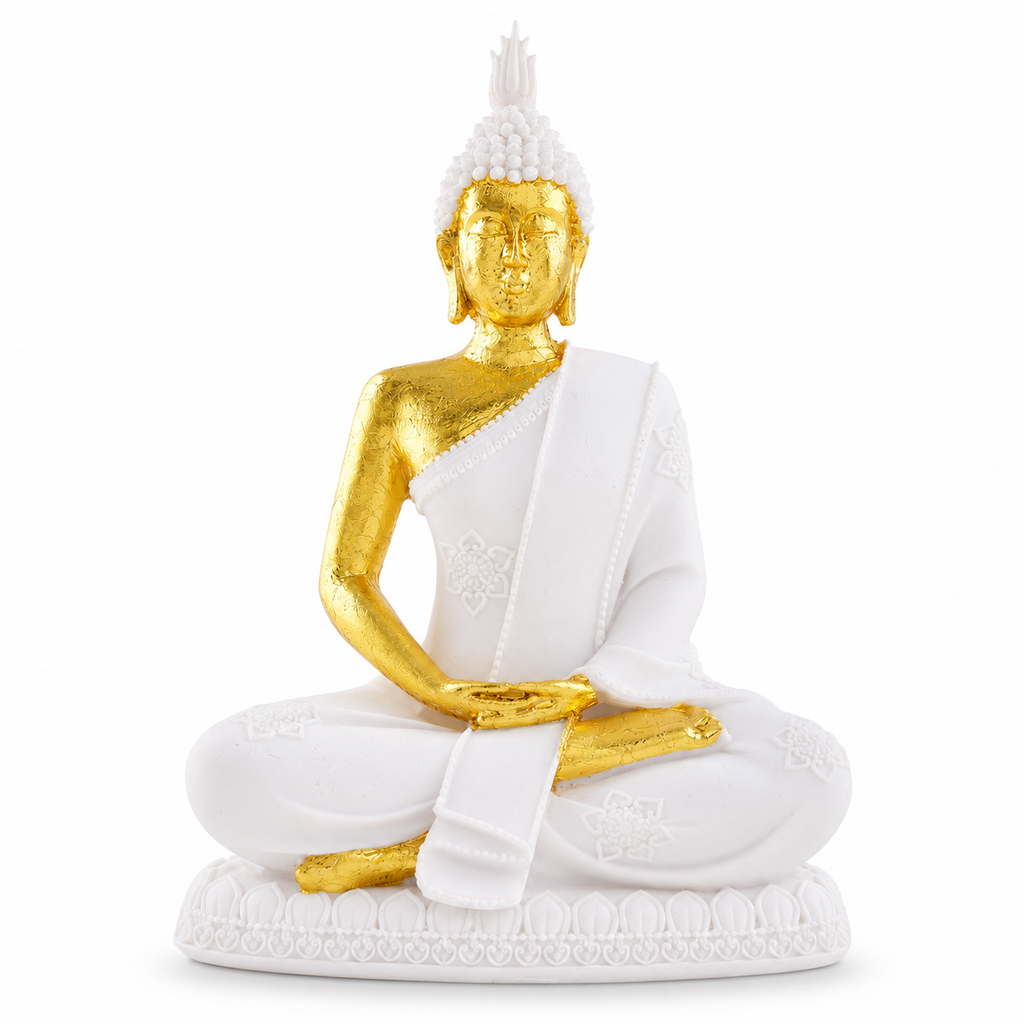 ZENJI Meditating Buddha Statue for Home Decor, Large Decorative Showpiece for Living Room, Office Desk, Meditation Corner, Entryway Console, Shelf Display, Housewarming, Diwali, Pack of 1