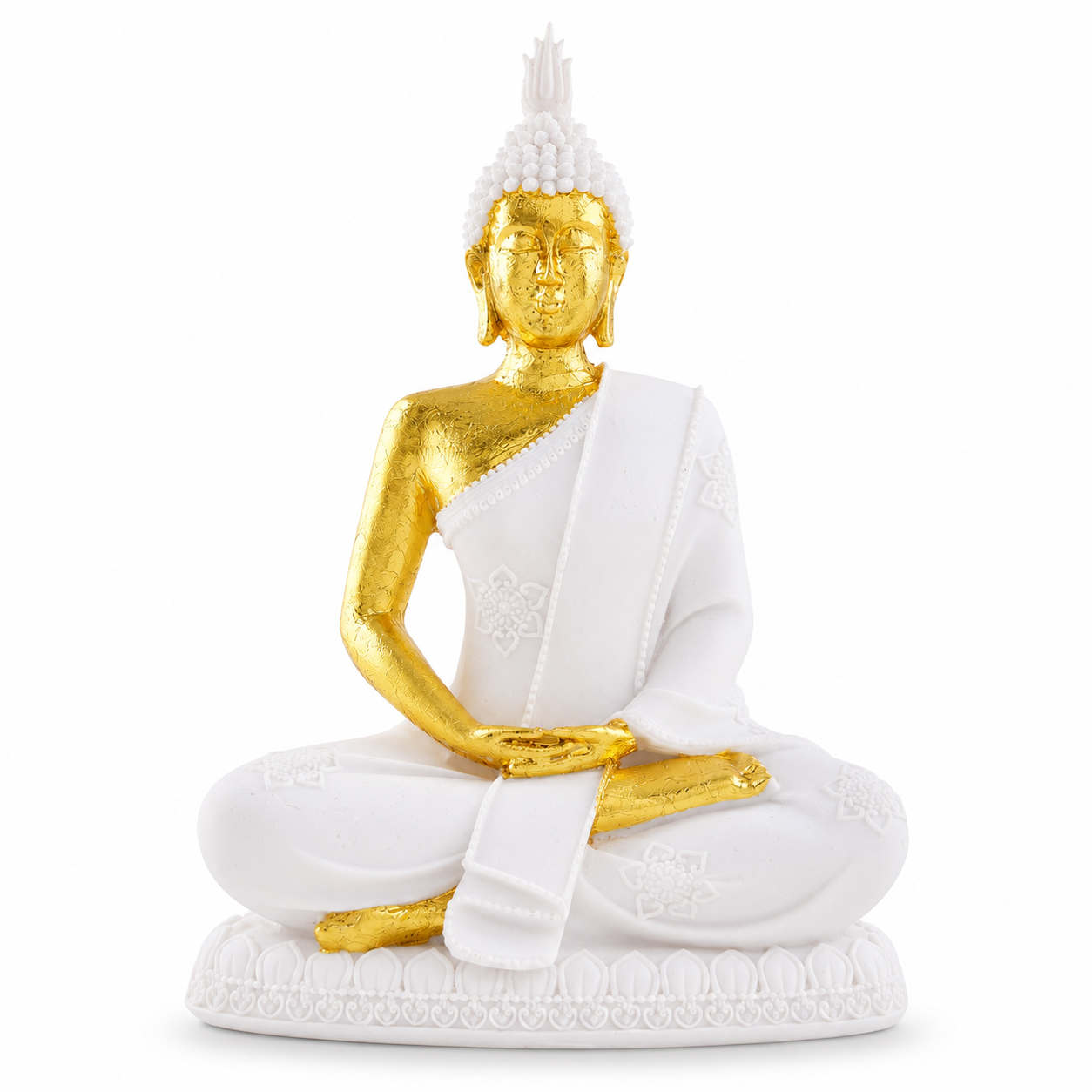 ZENJI Meditating Buddha Statue for Home Decor, Large Decorative Showpiece for Living Room, Office Desk, Meditation Corner, Entryway Console, Shelf Display, Housewarming, Diwali, Pack of 1