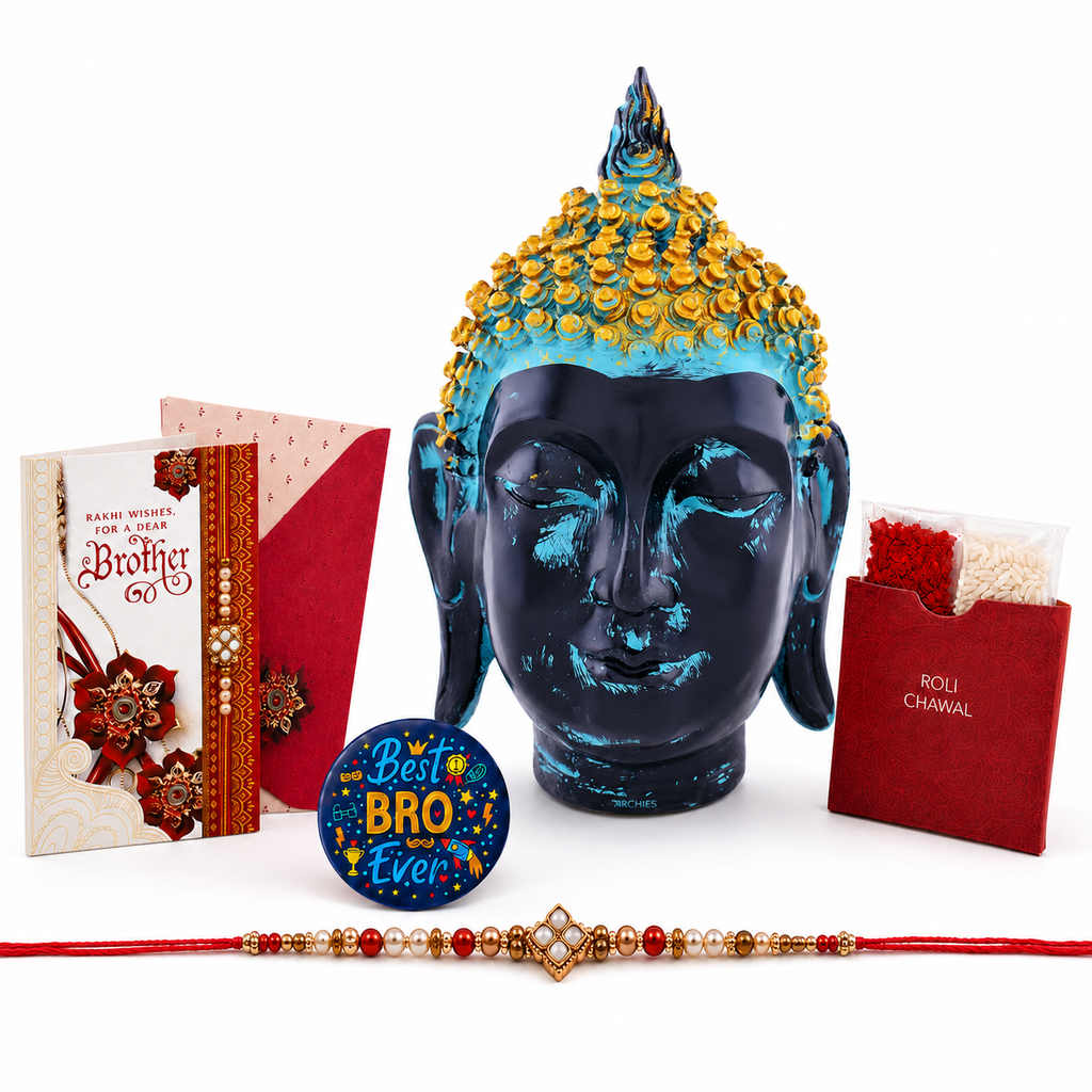 ZENJI Classic Buddha Statue for Home Decor, Large Decorative Showpiece for Living Room, Office Desk, Meditation Corner, Entryway Console, Shelf Display, Housewarming, Diwali, Bedroom Shelf, Pack of 1