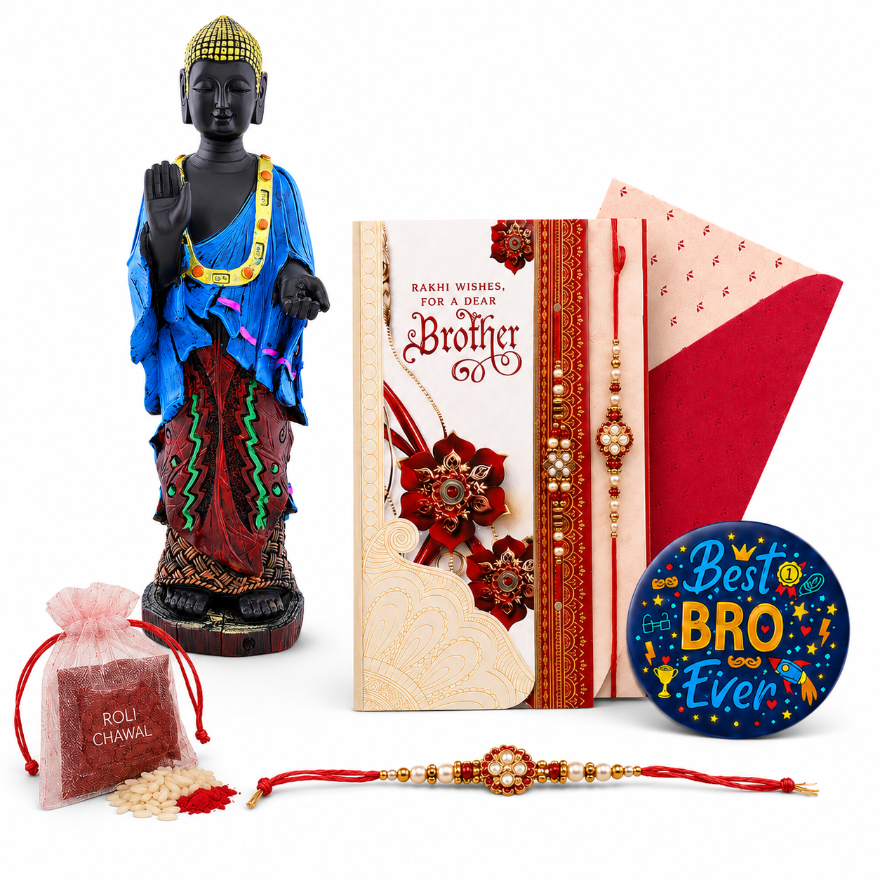 ZENJI Meditating Buddha Statue for Home Decor, Large Decorative Showpiece for Living Room, Office Desk, Meditation Corner, Entryway Console, Shelf Display, Housewarming, Diwali, Pack of 1