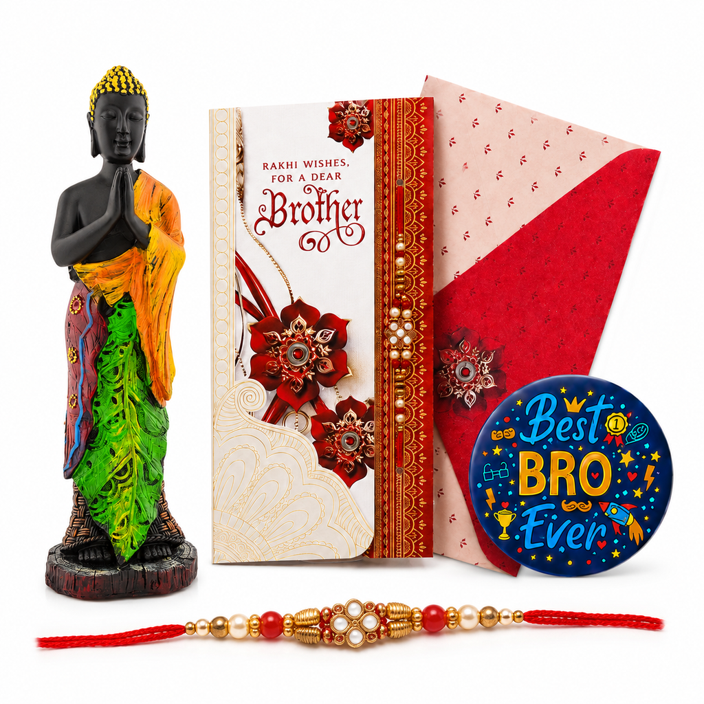 ZENJI Meditating Buddha Statue for Home Decor, Large Decorative Showpiece for Living Room, Office Desk, Meditation Corner, Entryway Console, Shelf Display, Housewarming, Diwali, Pack of 1