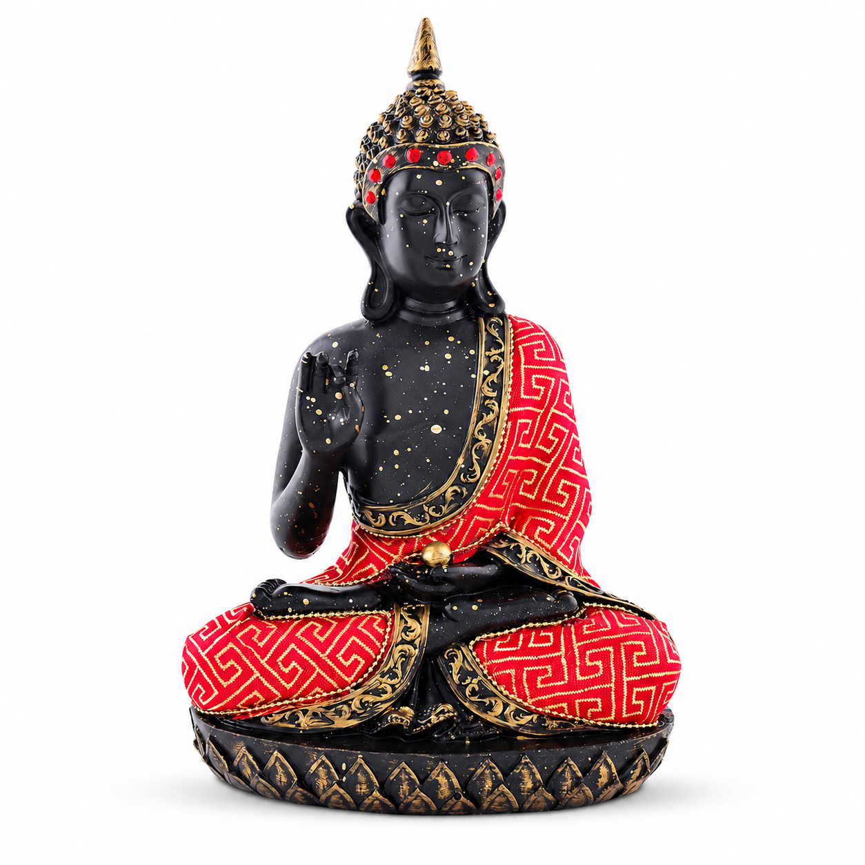 ZENJI Robe Detail Buddha Statue for Home Decor, Large Decorative Showpiece for Living Room, Office Desk, Meditation Corner, Entryway Console, Shelf Display, Housewarming, Diwali, Pack of 1