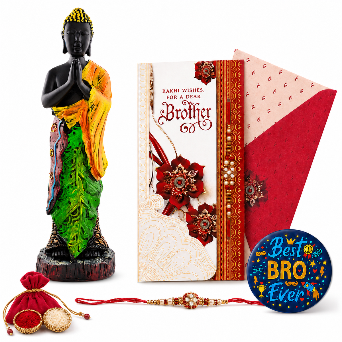 ZENJI Meditating Buddha Statue for Home Decor, Large Decorative Showpiece for Living Room, Office Desk, Meditation Corner, Entryway Console, Shelf Display, Housewarming, Diwali, Pack of 1