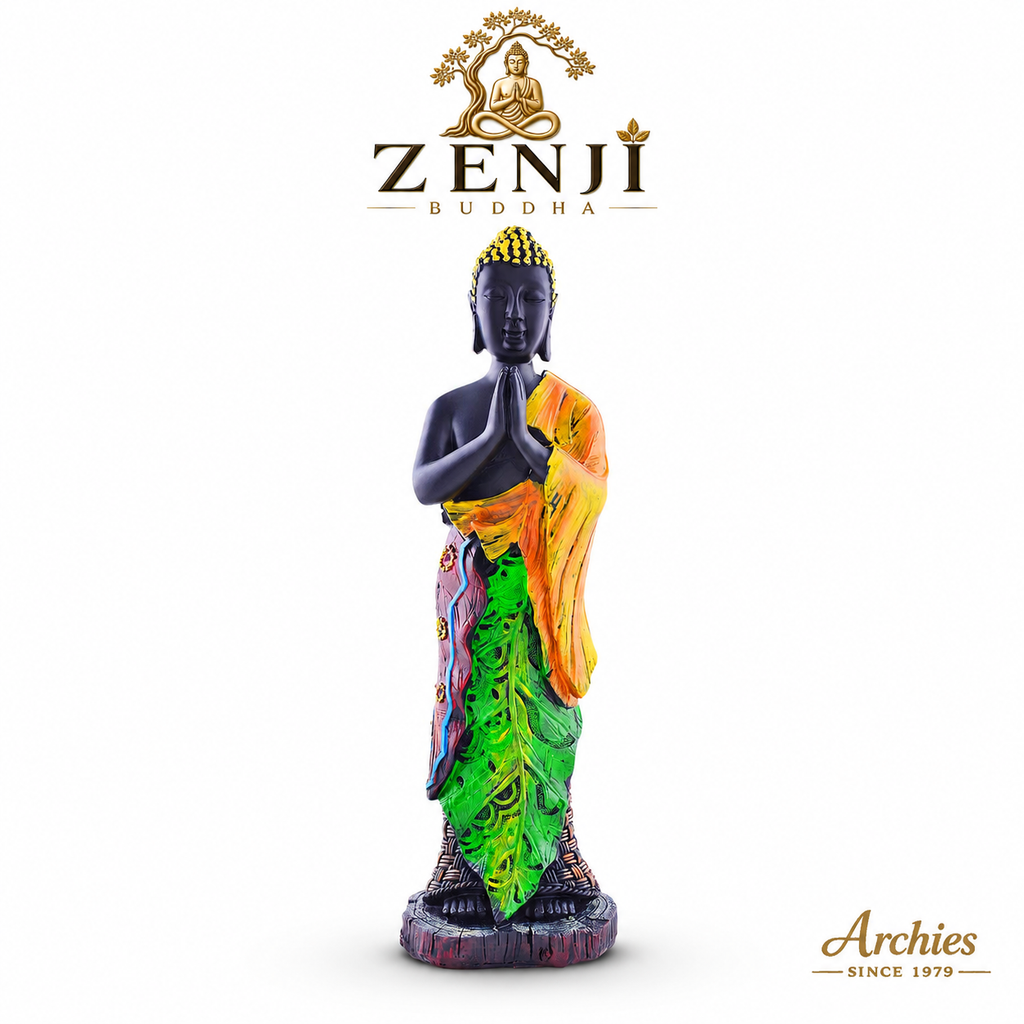 ZENJI Meditating Buddha Statue for Home Decor, Large Decorative Showpiece for Living Room, Office Desk, Meditation Corner, Entryway Console, Shelf Display, Housewarming, Diwali, Pack of 1