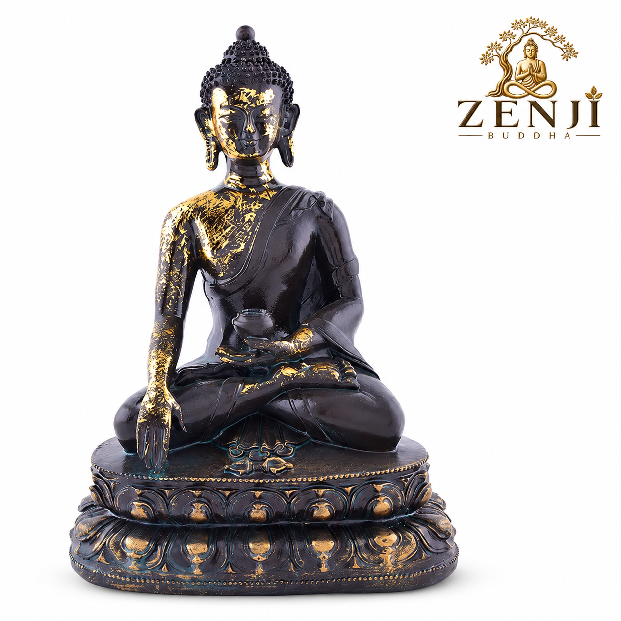 ZENJI Meditating Buddha Statue for Home Decor, Large Decorative Showpiece for Living Room, Office Desk, Meditation Corner, Entryway Console, Shelf Display, Housewarming, Diwali, Pack of 1