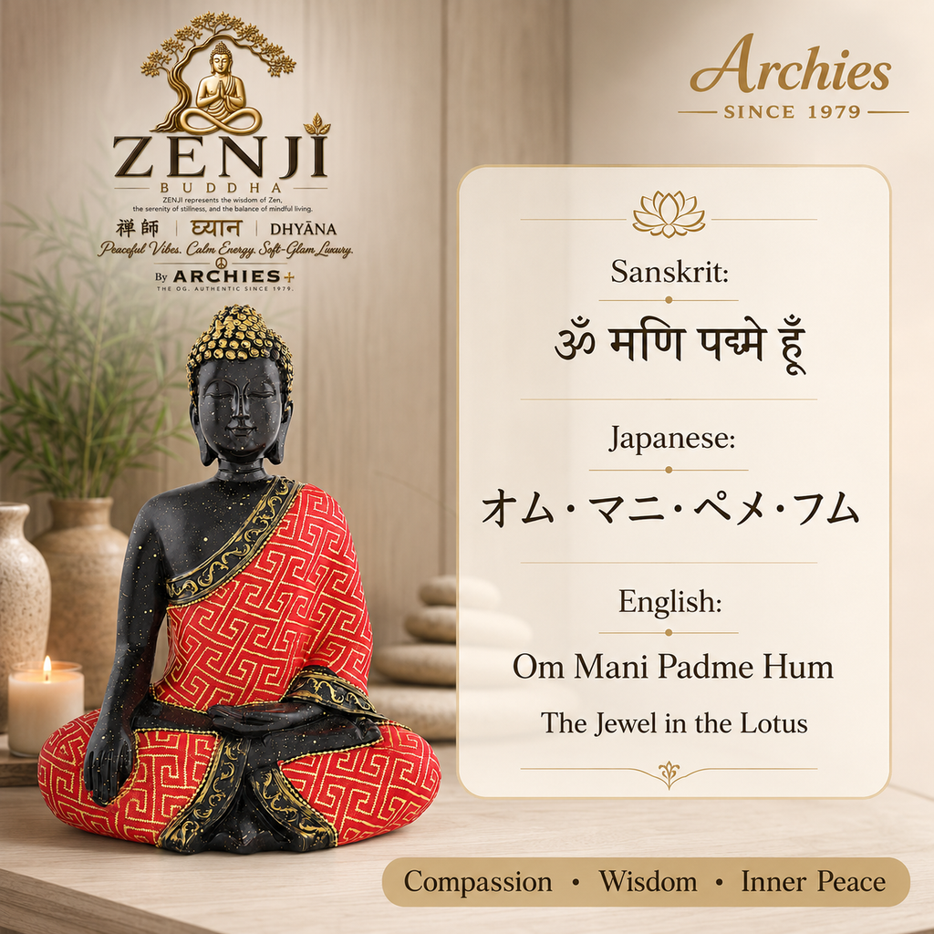 ZENJI Robe Detail Buddha Statue for Home Decor, Extra Large Decorative Showpiece for Living Room, Office Desk, Meditation Corner, Entryway Console, Shelf Display, Housewarming, Diwali, Pack of 1