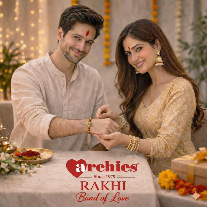 Archies 2 Popular Rakhi Set for Brother with Special Archies Greeting Card + Raksha Bandhan Sister Reminder Fridge Magnet - Rakhi Hamper for Brother, Bro, Bhaiya, Bhai | Rakhi Gift for Brother
