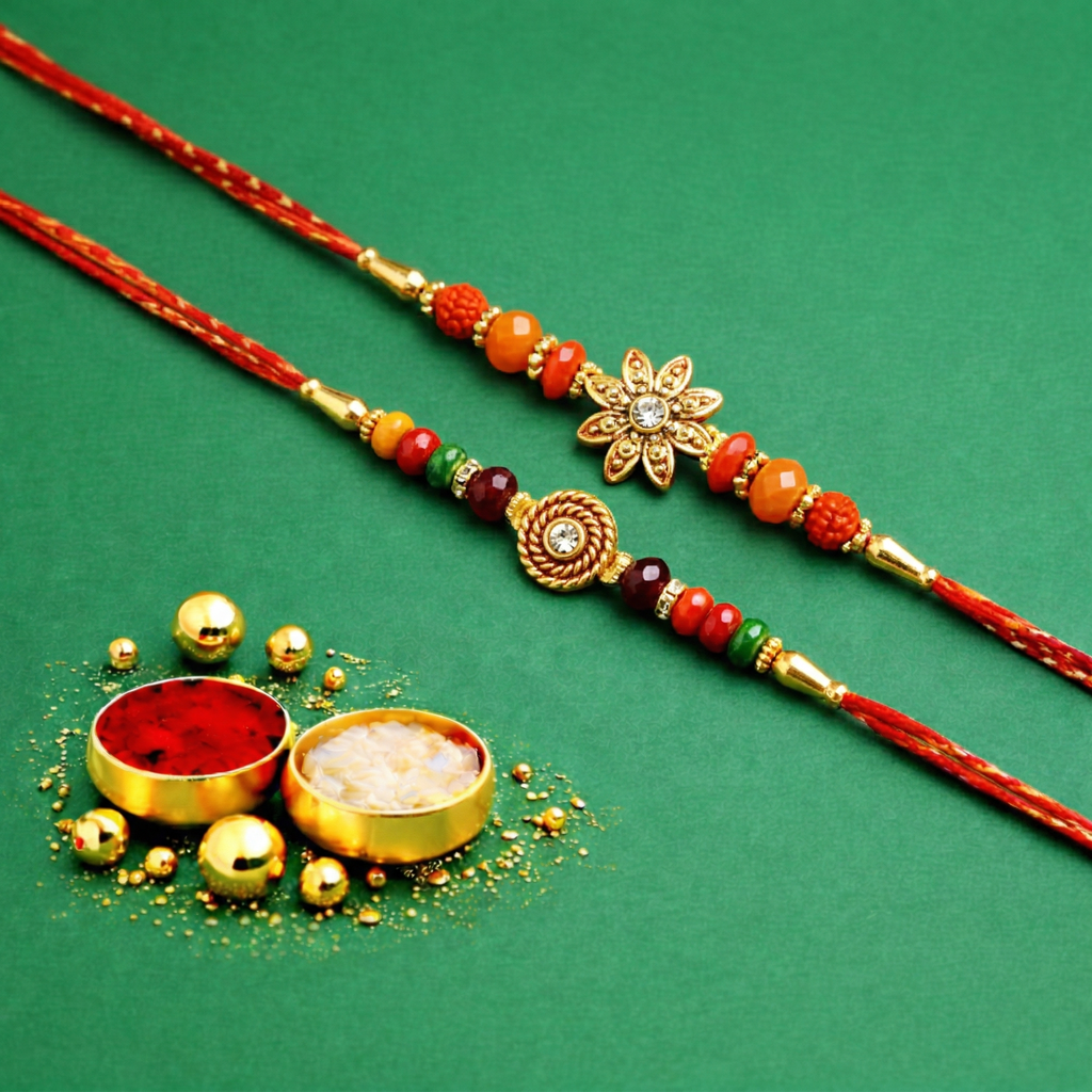 Archies 2 Popular Rakhi Set for Brother with Special Archies Greeting Card + Raksha Bandhan Sister Reminder Fridge Magnet - Rakhi Hamper for Brother, Bro, Bhaiya, Bhai | Rakhi Gift for Brother