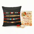 Archies Beaded Rakhi Set for Brother with Special Archies Greeting Card + Raksha Bandhan Sister Reminder Fridge Magnet - Rakhi Hamper for Brother, Bro, Bhaiya, Bhai | Rakhi Gift for Brother