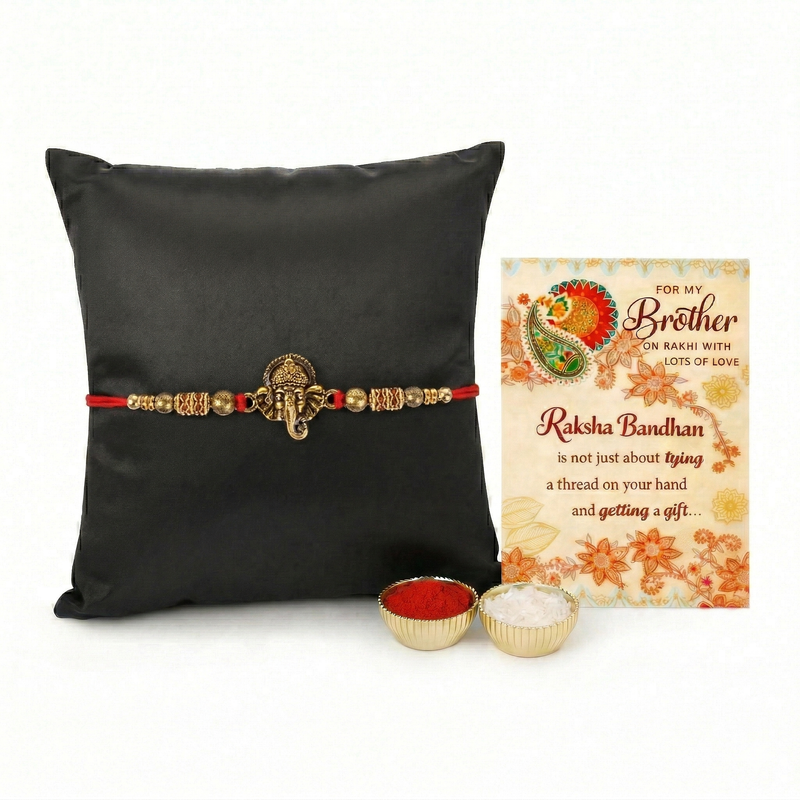 Archies Blessed Rakhi Set for Brother with Special Archies Greeting Card + Raksha Bandhan Sister Reminder Fridge Magnet - Rakhi Hamper for Brother, Bro, Bhaiya, Bhai | Rakhi Gift for Brother