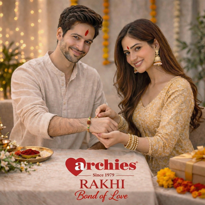 Archies 2 Traditional Rakhi Set for Brother with Special Archies Greeting Card + Akhand Diya Gift - Rakhi Hamper for Brother, Bro, Bhaiya, Bhai | Rakhi Gift for Brother