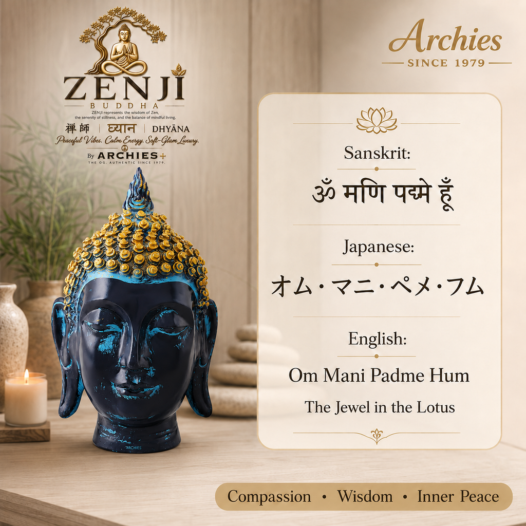 ZENJI Classic Buddha Statue for Home Decor, Large Decorative Showpiece for Living Room, Office Desk, Meditation Corner, Entryway Console, Shelf Display, Housewarming, Diwali, Bedroom Shelf, Pack of 1