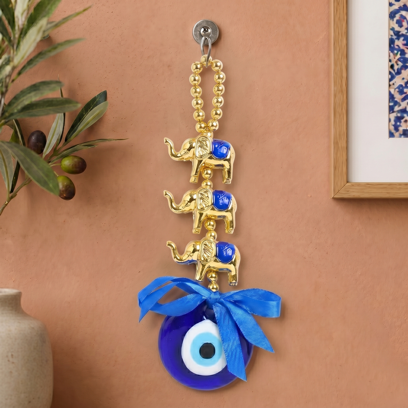 Archies Premium Evil Eye Rakhi Set for Brother with Special Archies Greeting Card + Evil Eye Wall Hanging for Nazar Protection - Rakhi Hamper for Brother, Bro, Bhaiya, Bhai | Rakhi Gift for Brother