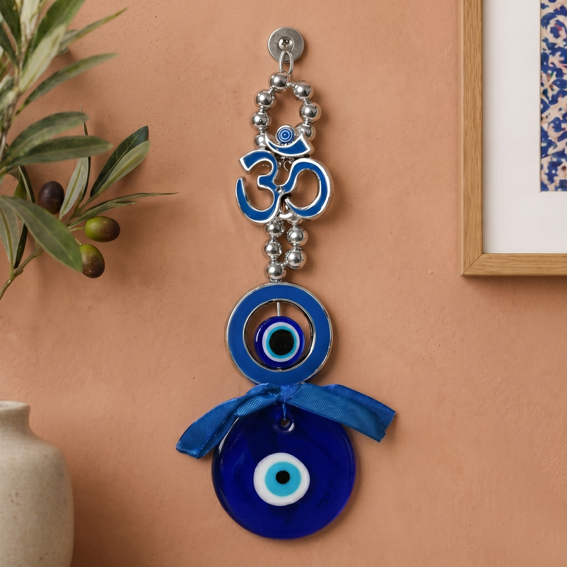 Archies Protective Evil Eye Rakhi Set for Brother and Bhabhi with Special Archies Greeting Card + Evil Eye Lumba Bracelet + Evil Eye Wall Hanging for Nazar Protection - Rakhi Hamper for Bhaiya Bhabhi, Bhabhi, Sister-in-Law