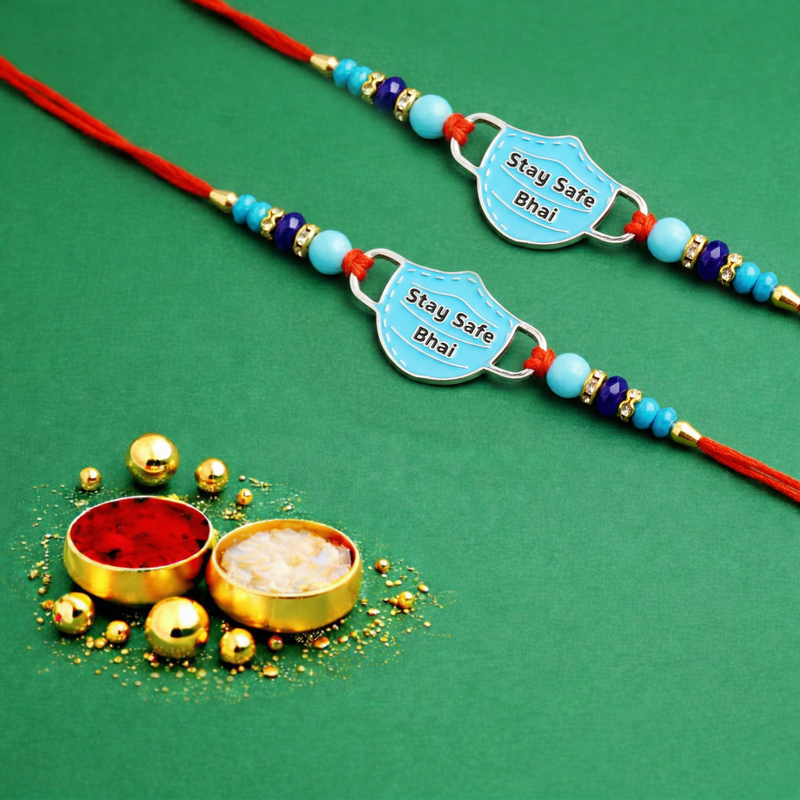 Archies 2 Caring Rakhi Set for Brother with Special Archies Greeting Card + Raksha Bandhan Sister Reminder Fridge Magnet - Rakhi Hamper for Brother, Bro, Bhaiya, Bhai | Rakhi Gift for Brother