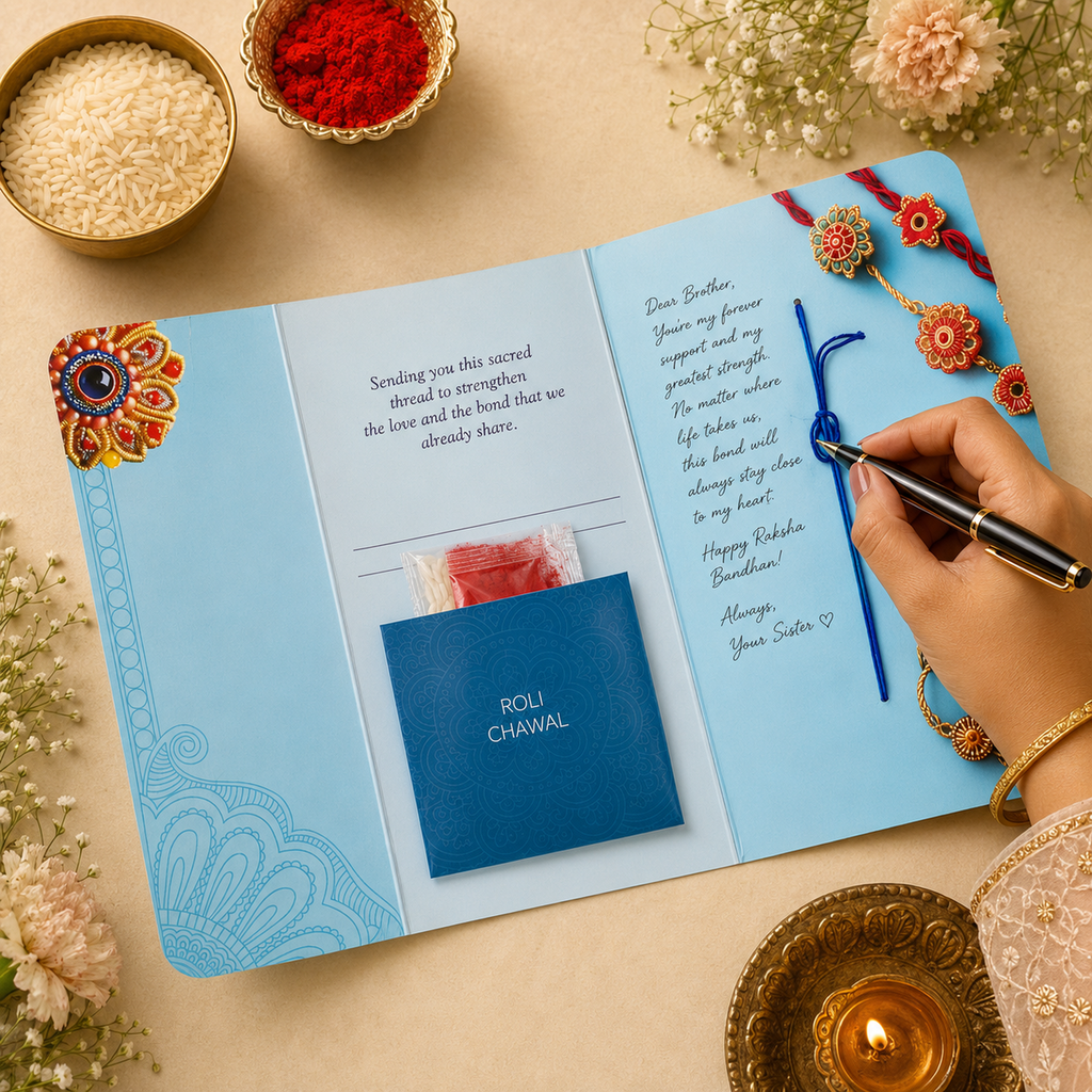 ARCHIES Greeting Card with 1 Fridge Magnet for Brother - Special Archies Card for Bhaiya, Bhai, Bro | Rakhi for Brother Gift Card | Raksha Bandhan Gift Set | Festival Gift Set 870932