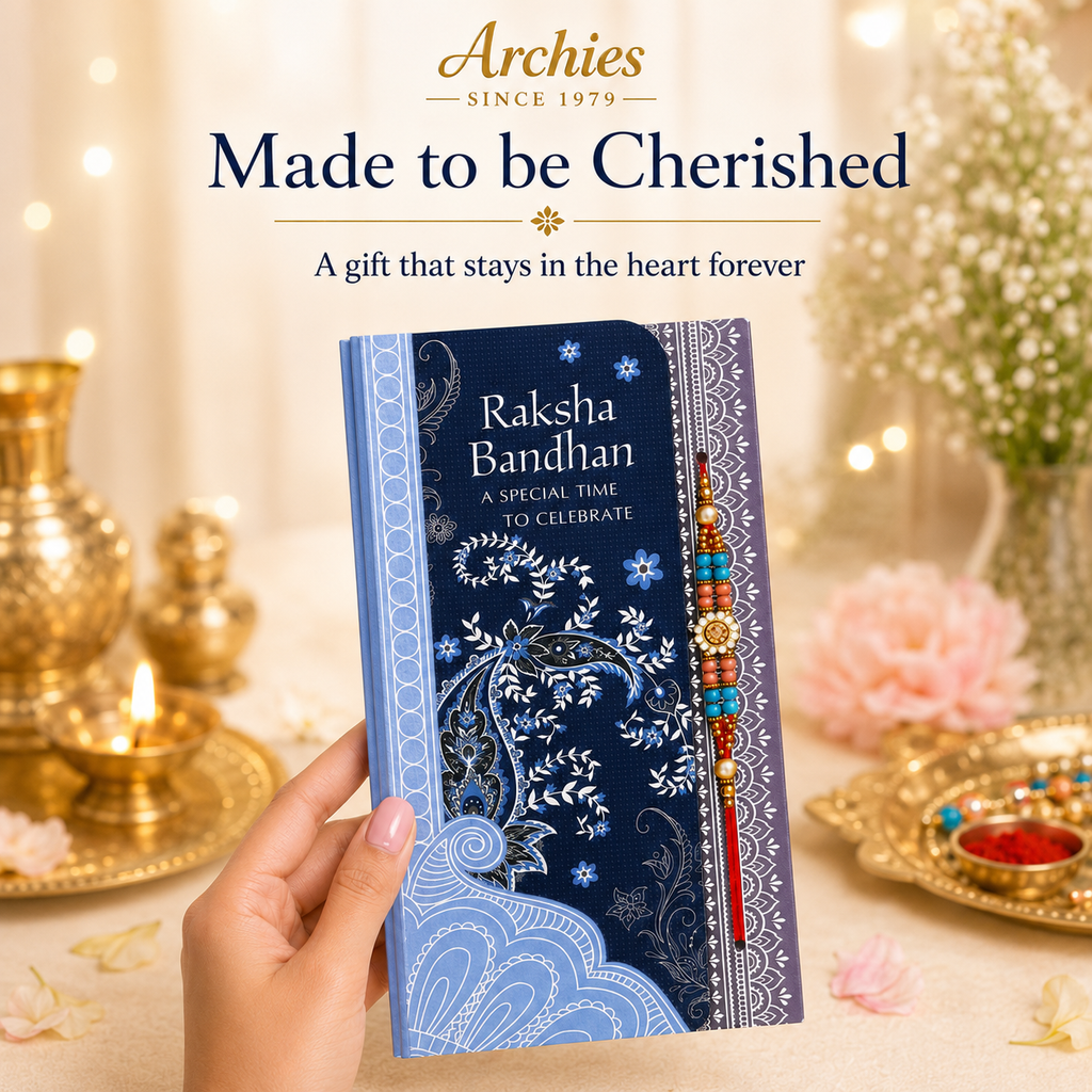 ARCHIES Greeting Card with 1 Fridge Magnet for Brother - Special Archies Card for Bhaiya, Bhai, Bro | Rakhi for Brother Gift Card | Raksha Bandhan Gift Set | Festival Gift Set 870949