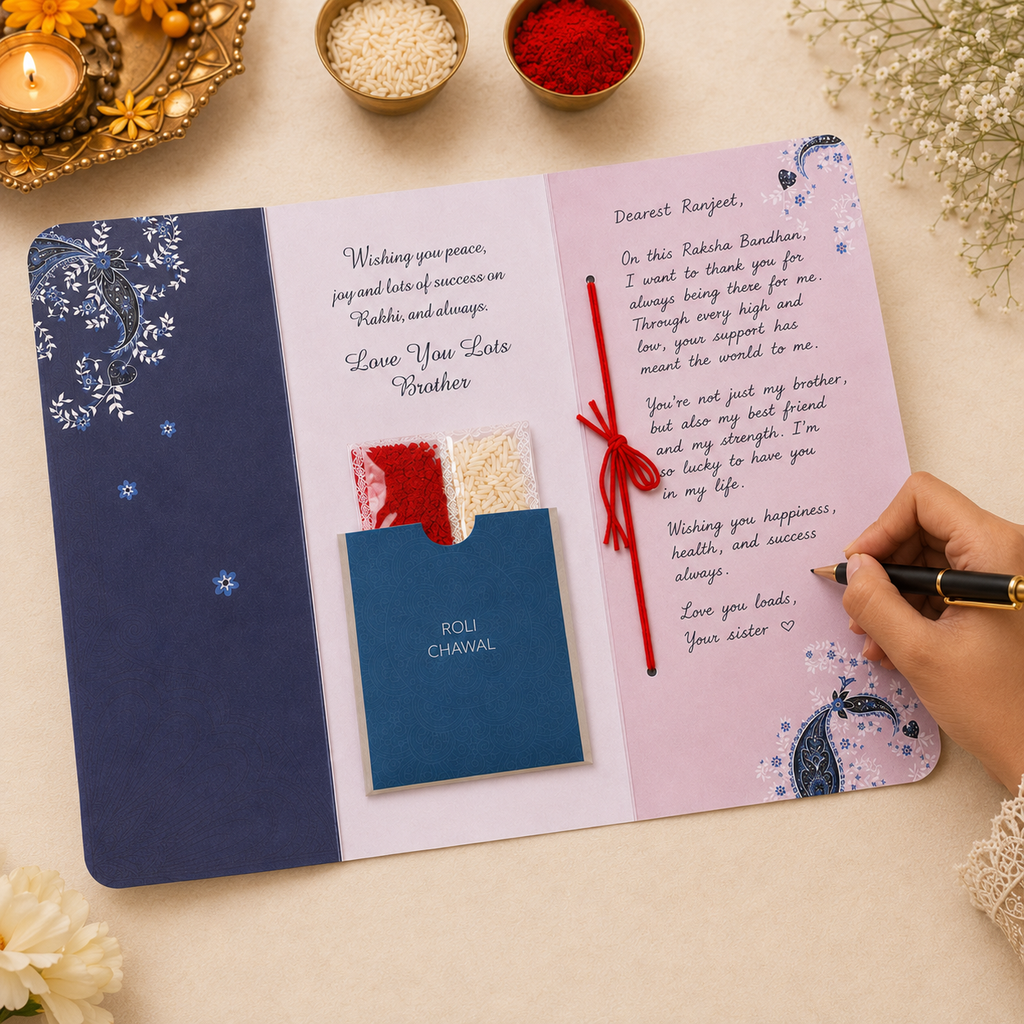 ARCHIES Greeting Card with 1 Fridge Magnet for Brother - Special Archies Card for Bhaiya, Bhai, Bro | Rakhi for Brother Gift Card | Raksha Bandhan Gift Set | Festival Gift Set 870949