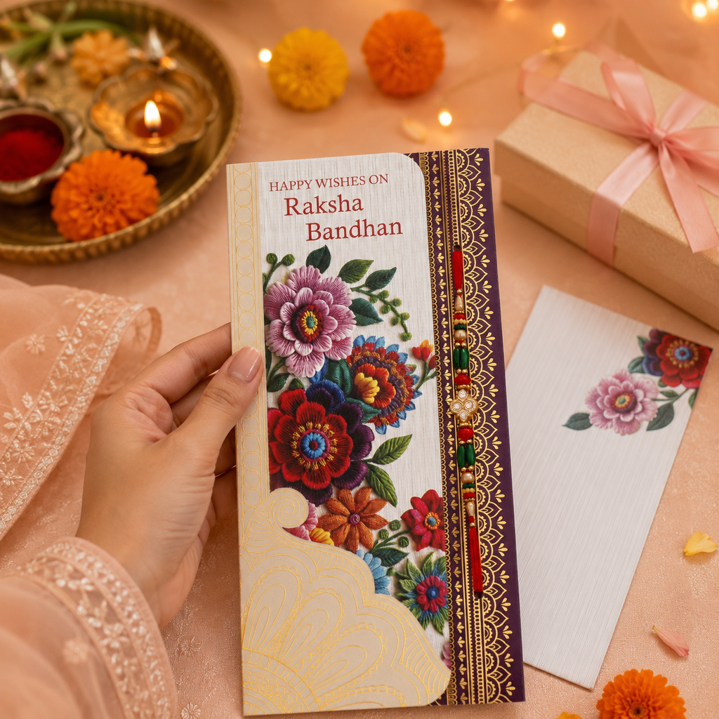 ARCHIES Greeting Card with 1 Fridge Magnet for Brother - Special Archies Card for Bhaiya, Bhai, Bro | Rakhi for Brother Gift Card | Raksha Bandhan Gift Set | Festival Gift Set 870956