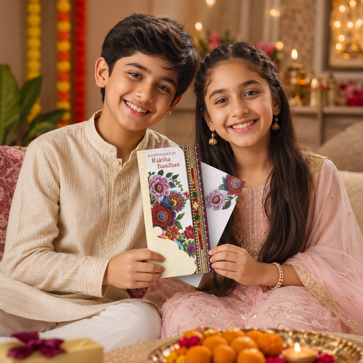 ARCHIES Greeting Card with 1 Fridge Magnet for Brother - Special Archies Card for Bhaiya, Bhai, Bro | Rakhi for Brother Gift Card | Raksha Bandhan Gift Set | Festival Gift Set 870956