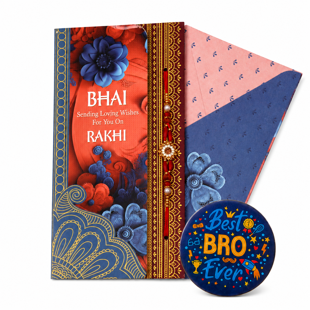 ARCHIES Greeting Card with 1 Fridge Magnet for Brother - Special Archies Card for Bhaiya, Bhai, Bro | Rakhi for Brother Gift Card | Raksha Bandhan Gift Set | Festival Gift Set 870963