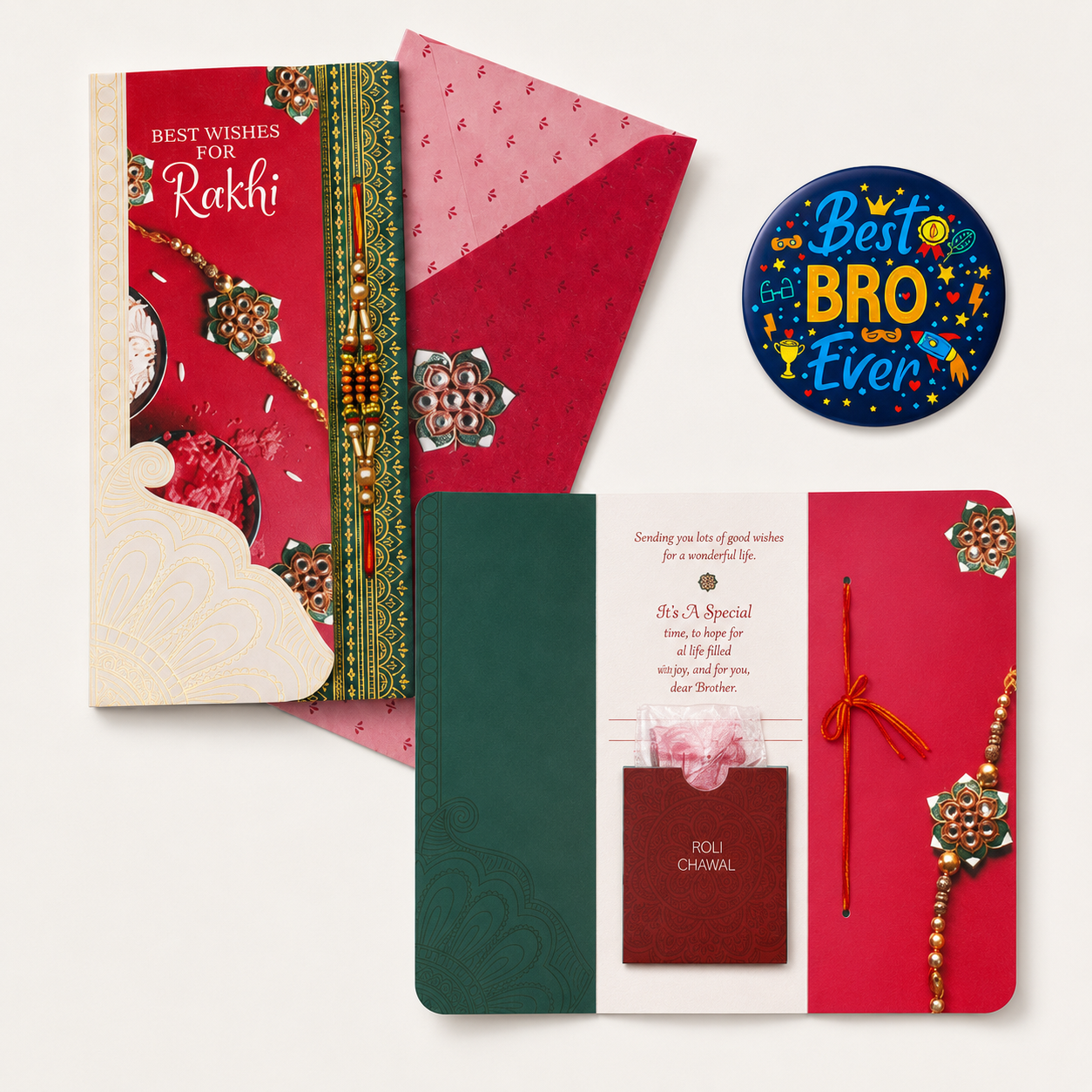 ARCHIES Greeting Card with 1 Fridge Magnet for Brother - Special Archies Card for Bhaiya, Bhai, Bro | Rakhi for Brother Gift Card | Raksha Bandhan Gift Set | Festival Gift Set 870970