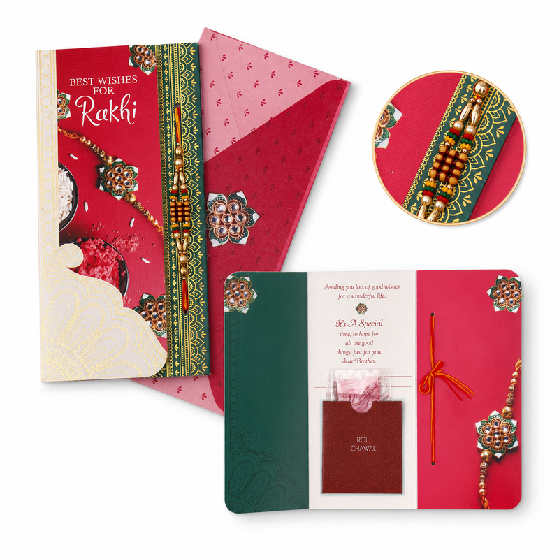 ARCHIES Greeting Card with 1 Fridge Magnet for Brother - Special Archies Card for Bhaiya, Bhai, Bro | Rakhi for Brother Gift Card | Raksha Bandhan Gift Set | Festival Gift Set 870970