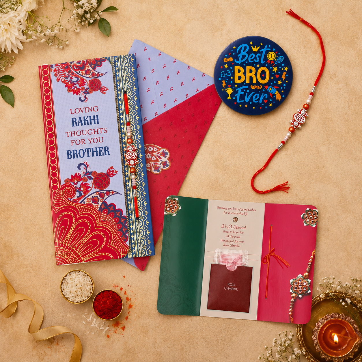 ARCHIES Greeting Card with 1 Fridge Magnet for Brother - Special Archies Card for Bhaiya, Bhai, Bro | Rakhi for Brother Gift Card | Raksha Bandhan Gift Set | Festival Gift Set 871007