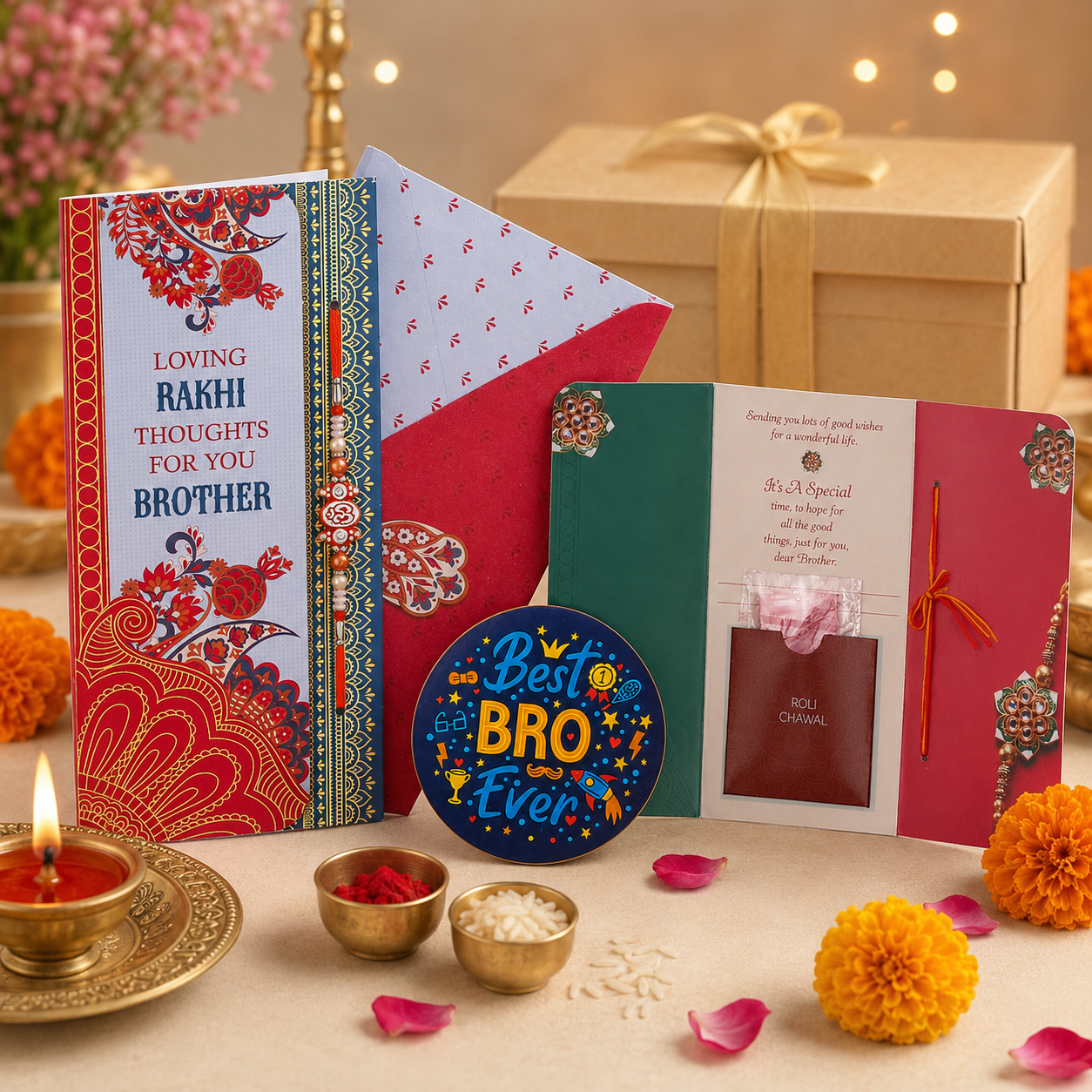 ARCHIES Greeting Card with 1 Fridge Magnet for Brother - Special Archies Card for Bhaiya, Bhai, Bro | Rakhi for Brother Gift Card | Raksha Bandhan Gift Set | Festival Gift Set 871007