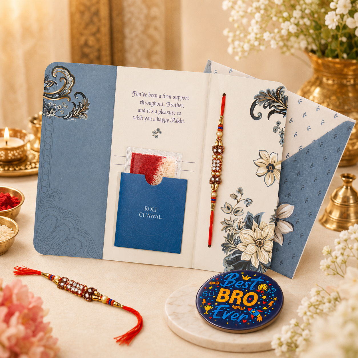 ARCHIES Greeting Card with 1 Fridge Magnet for Brother - Special Archies Card for Bhaiya, Bhai, Bro | Rakhi for Brother Gift Card | Raksha Bandhan Gift Set | Festival Gift Set 871014