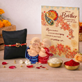 Archies Memorable Rakhi Set for Brother with Special Archies Greeting Card + Siblings Monk Buddha Showpiece - Rakhi Hamper for Brother, Bro, Bhaiya, Bhai | Rakhi Gift for Brother
