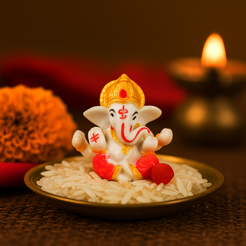 Archies 2 Religious Rakhi Set for Brother with Special Archies Greeting Card + Ganesha Showpiece - Rakhi Hamper for Brother, Bro, Bhaiya, Bhai | Rakhi Gift for Brother