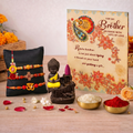 Archies 3 Spiritual Rakhi Set for Brother and Bhabhi with Special Archies Greeting Card + Buddha Smoke Fountain - Rakhi Hamper for Bhaiya Bhabhi, Bhabhi, Sister-in-Law | Rakhi Gift for Brother and Bhabhi