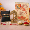 Archies 2 Devotional Rakhi Set for Brother with Special Archies Greeting Card + Krishna and Kamdhenu Showpiece - Rakhi Hamper for Brother, Bro, Bhaiya, Bhai | Rakhi Gift for Brother