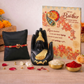 Archies Sacred Rakhi Set for Brother with Special Archies Greeting Card + Palm Ganesha Showpiece - Rakhi Hamper for Brother, Bro, Bhaiya, Bhai | Rakhi Gift for Brother