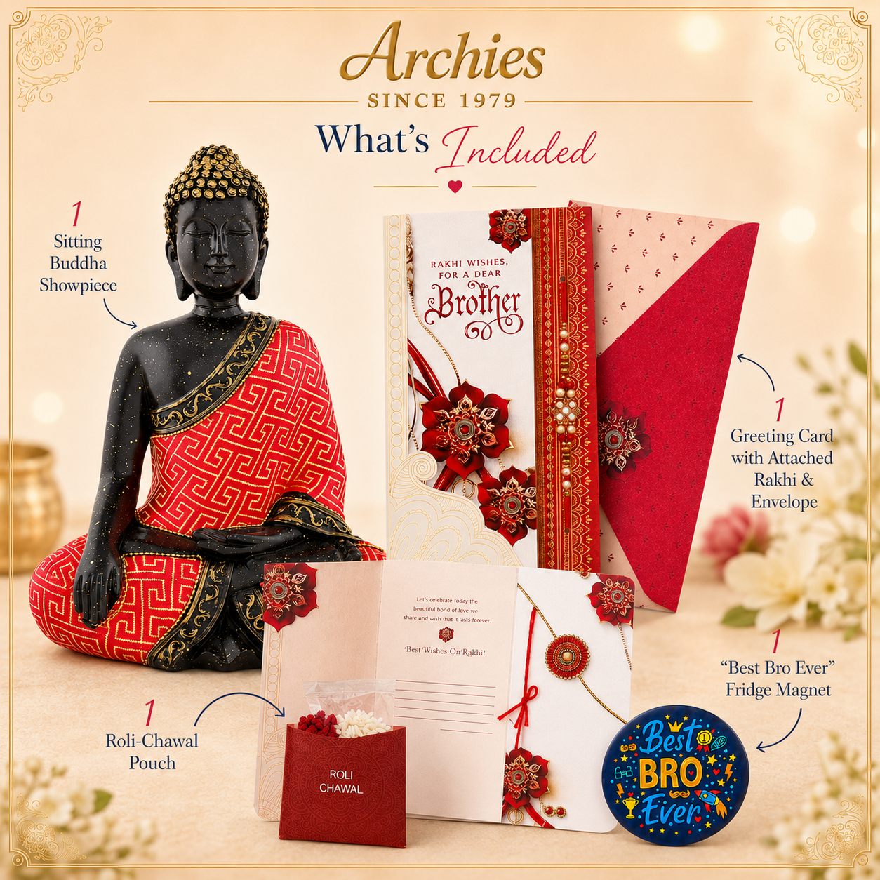 ZENJI Robe Detail Buddha Statue for Home Decor, Extra Large Decorative Showpiece for Living Room, Office Desk, Meditation Corner, Entryway Console, Shelf Display, Housewarming, Diwali, Pack of 1