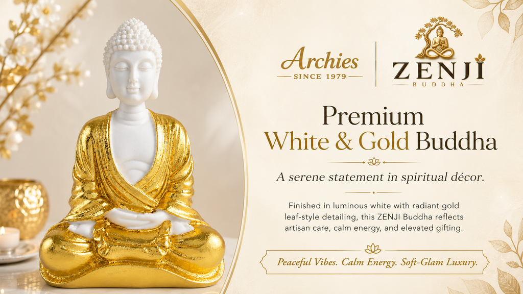 ZENJI Meditating Buddha Statue for Home Decor, Large Decorative Showpiece for Living Room, Office Desk, Meditation Corner, Entryway Console, Shelf Display, Housewarming, Diwali, Pack of 1
