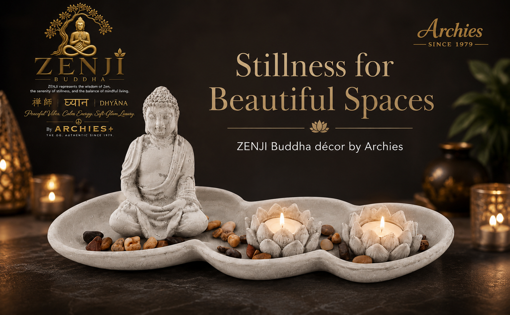 ZENJI Classic Buddha Statue for Home Decor, Large Decorative Showpiece for Living Room, Office Desk, Meditation Corner, Entryway Console, Shelf Display, Housewarming, Diwali, Bedroom Shelf, Pack of 1