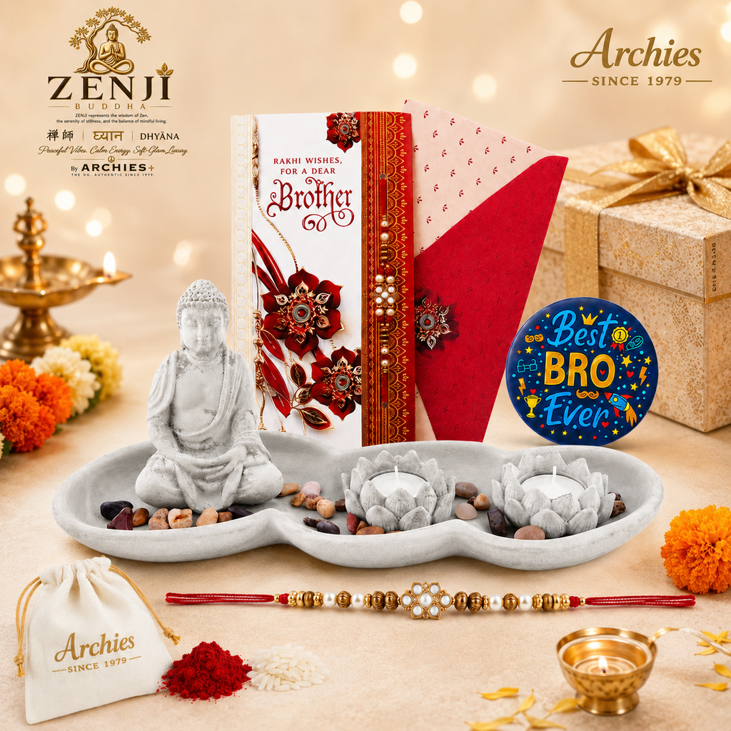 ZENJI Classic Buddha Statue for Home Decor, Large Decorative Showpiece for Living Room, Office Desk, Meditation Corner, Entryway Console, Shelf Display, Housewarming, Diwali, Bedroom Shelf, Pack of 1