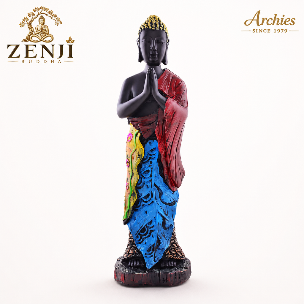 ZENJI Meditating Buddha Statue for Home Decor, Large Decorative Showpiece for Living Room, Office Desk, Meditation Corner, Entryway Console, Shelf Display, Housewarming, Diwali, Pack of 1