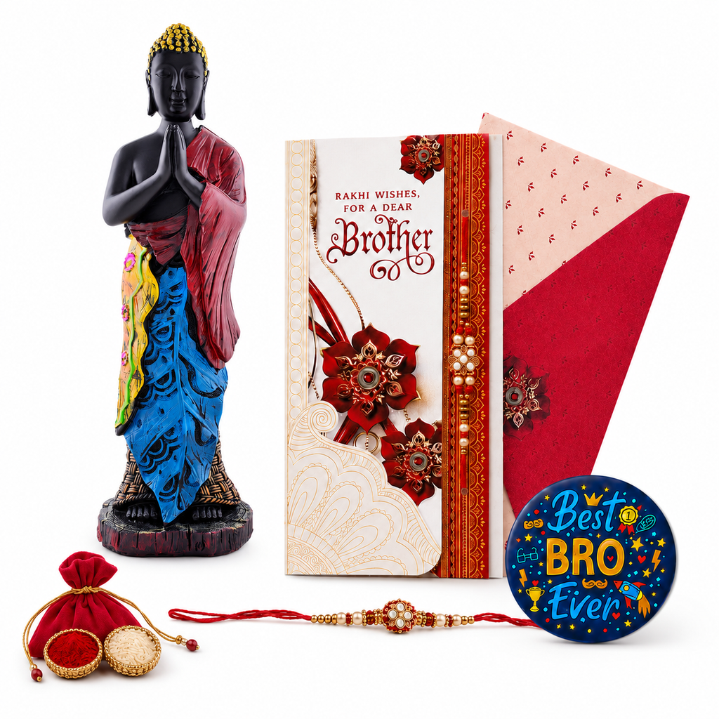 ZENJI Meditating Buddha Statue for Home Decor, Large Decorative Showpiece for Living Room, Office Desk, Meditation Corner, Entryway Console, Shelf Display, Housewarming, Diwali, Pack of 1