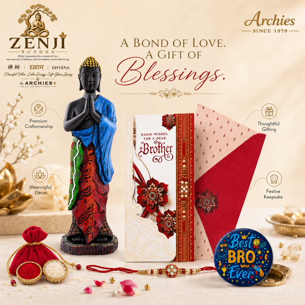ZENJI Meditating Buddha Statue for Home Decor, Large Decorative Showpiece for Living Room, Office Desk, Meditation Corner, Entryway Console, Shelf Display, Housewarming, Diwali, Pack of 1