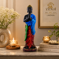 ZENJI Meditating Buddha Statue for Home Decor, Large Decorative Showpiece for Living Room, Office Desk, Meditation Corner, Entryway Console, Shelf Display, Housewarming, Diwali, Pack of 1