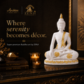 ZENJI Meditating Buddha Statue for Home Decor, Large Decorative Showpiece for Living Room, Office Desk, Meditation Corner, Entryway Console, Shelf Display, Housewarming, Diwali, Pack of 1