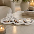ZENJI Classic Buddha Statue for Home Decor, Large Decorative Showpiece for Living Room, Office Desk, Meditation Corner, Entryway Console, Shelf Display, Housewarming, Diwali, Bedroom Shelf, Pack of 1