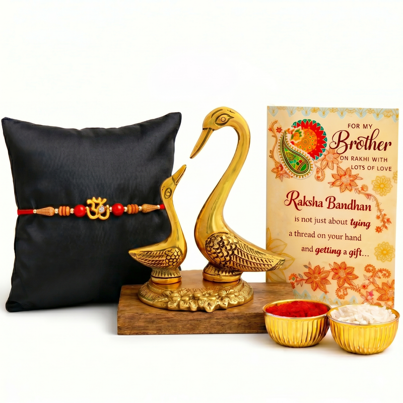 Archies Memorable Rakhi Set for Brother with Special Archies Greeting Card + Siblings Bird Showpiece - Rakhi Hamper for Brother, Bro, Bhaiya, Bhai | Rakhi Gift for Brother